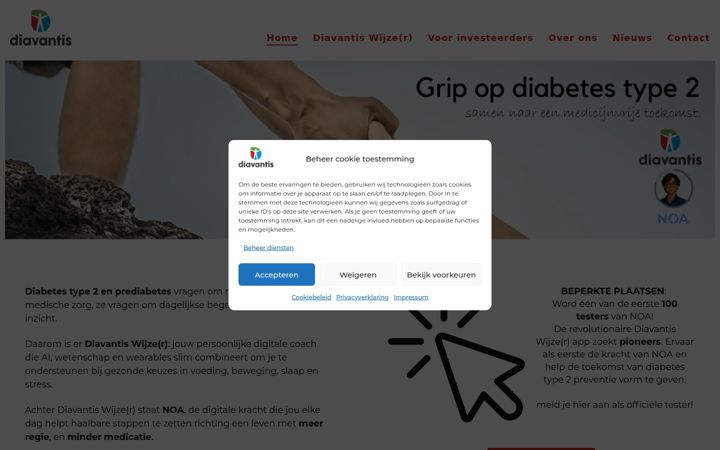 Screenshot of diavantis.nl