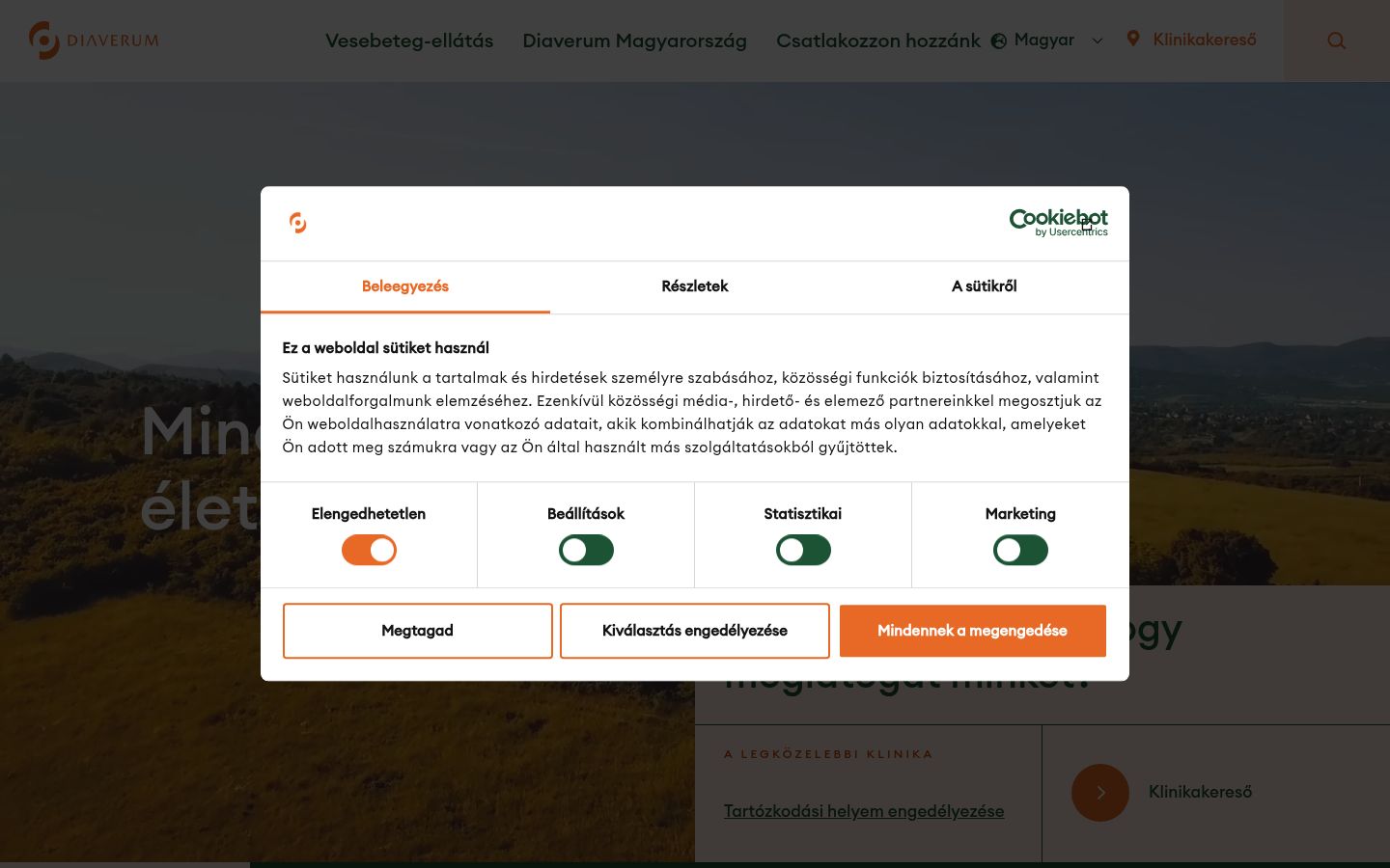 Screenshot of the consent banner shown before any interaction