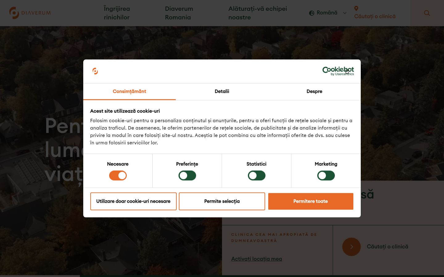 Screenshot of the consent banner shown before any interaction