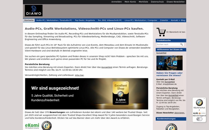 Screenshot of diawo.de