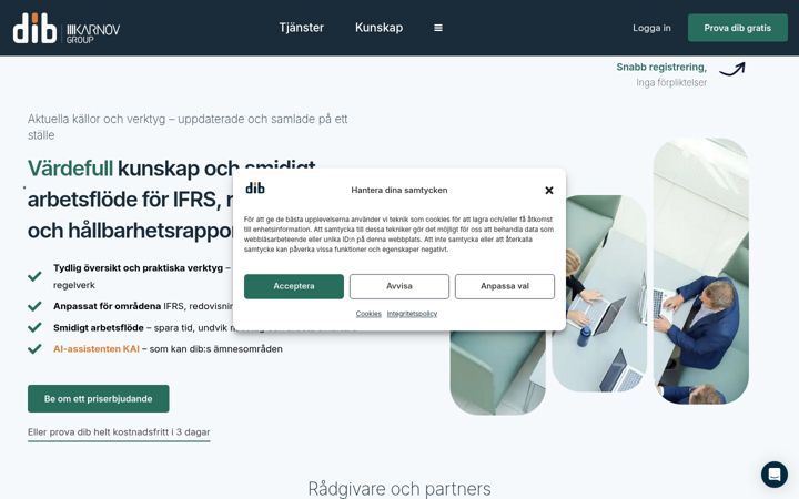 Screenshot di dib.se