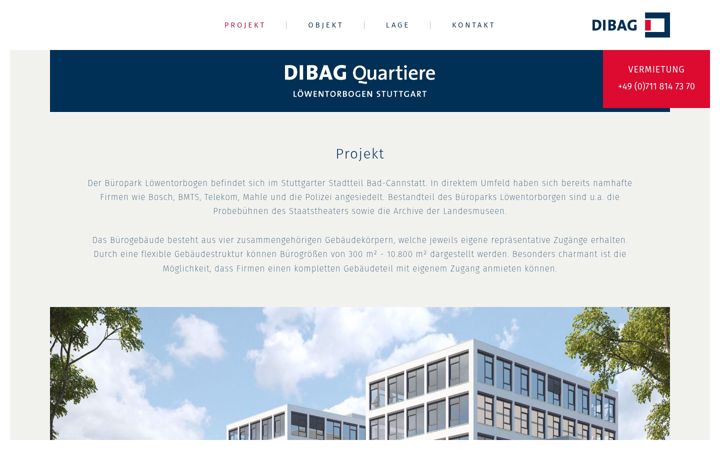 Screenshot of dibag-quartiere-loewentorbogen.de
