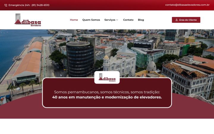 Captura de pantalla de dibasaelevadores.com.br