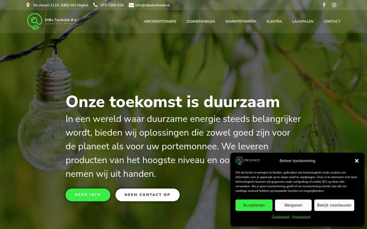 Ekrano kopija dibatechniek.nl