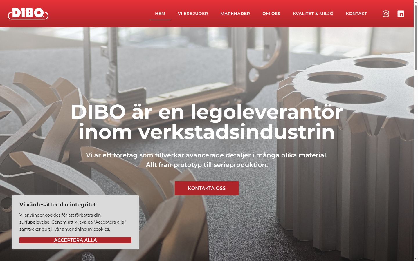 Skærmbillede af samtykkebanneret, som det blev vist før nogen interaktion