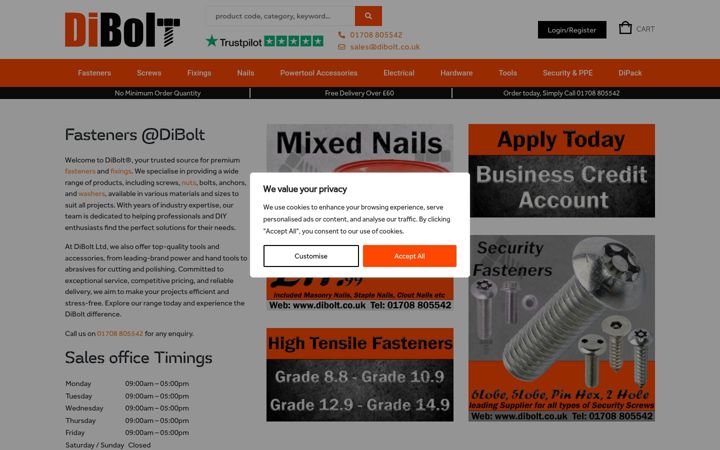 Screenshot of dibolt.co.uk