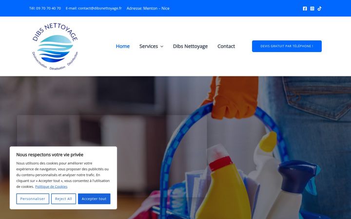 Screenshot of dibsnettoyage.fr