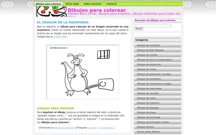 Screenshot van dibujos-para-colorear.es
