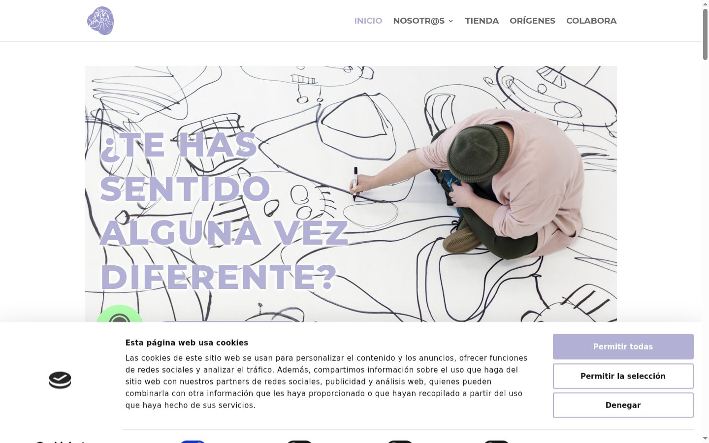 Captura de pantalla del banner de consentimiento mostrado antes de cualquier interacción