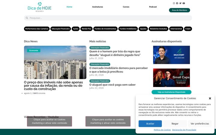 Screenshot of dicadehoje7.com