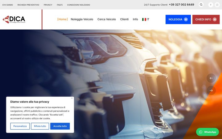 Screenshot of dicarentacar.com