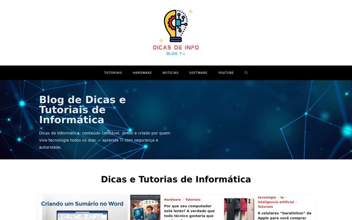 Captura de pantalla de dicasdeinformatica.com.br