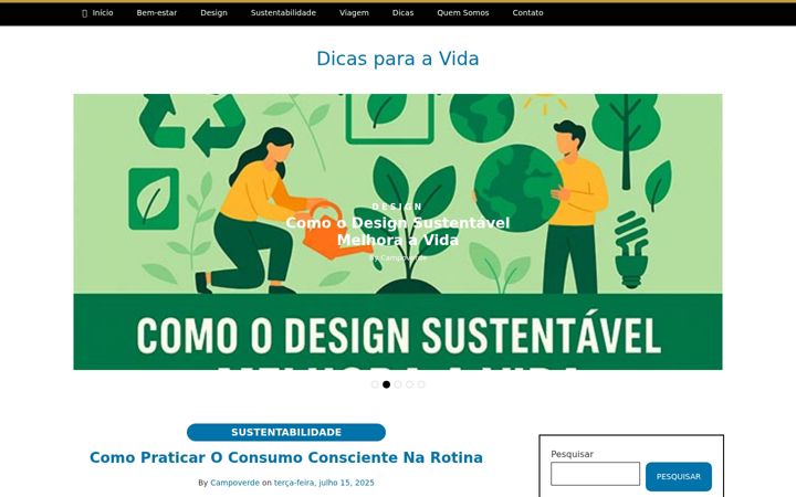 Screenshot of dicasparaavida.com
