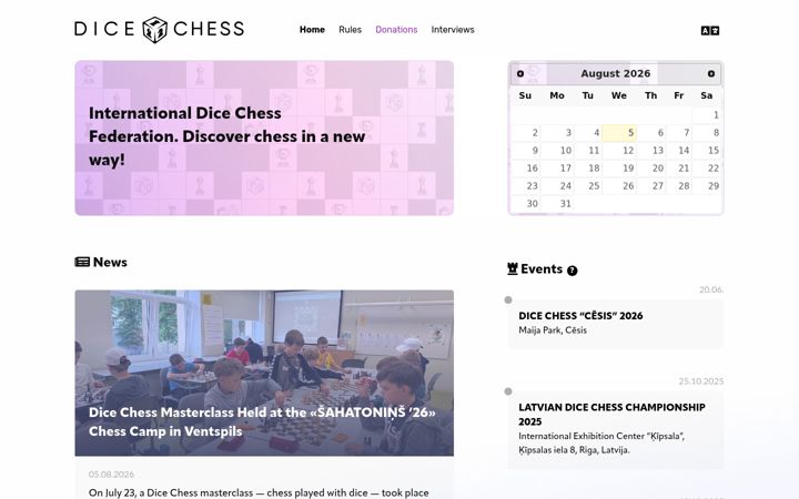 Екранна снимка на dicechess.net