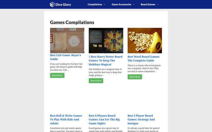 Screenshot of diceglory.com