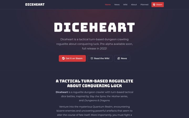 Screenshot of diceheart.com