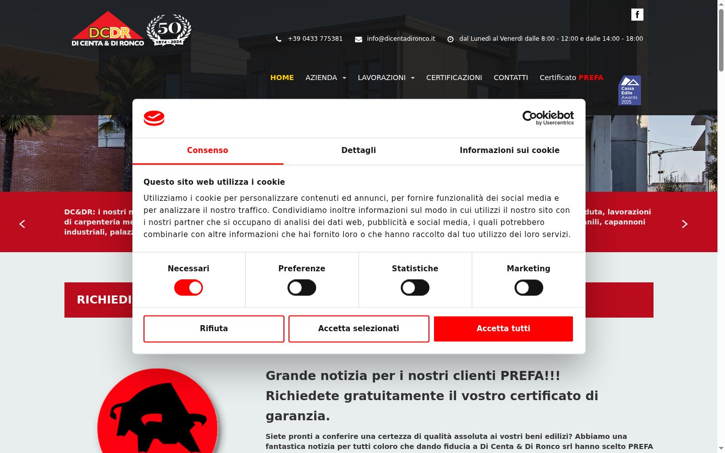 Screenshot of the consent banner shown before any interaction