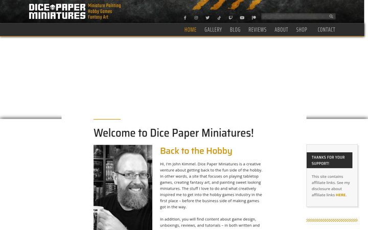 Screenshot of dicepaperminis.com
