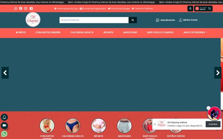 Screenshot stránky dicharmyslz.com.br