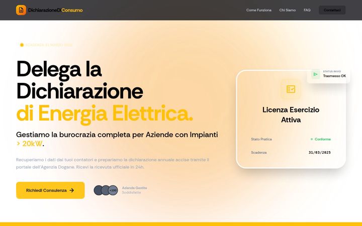 Screenshot of dichiarazionediconsumo.com