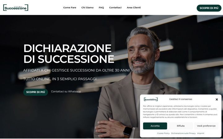 Screenshot of dichiarazionepratichesuccessione.it