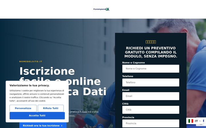 Screenshot of dichiarazionifgas.it