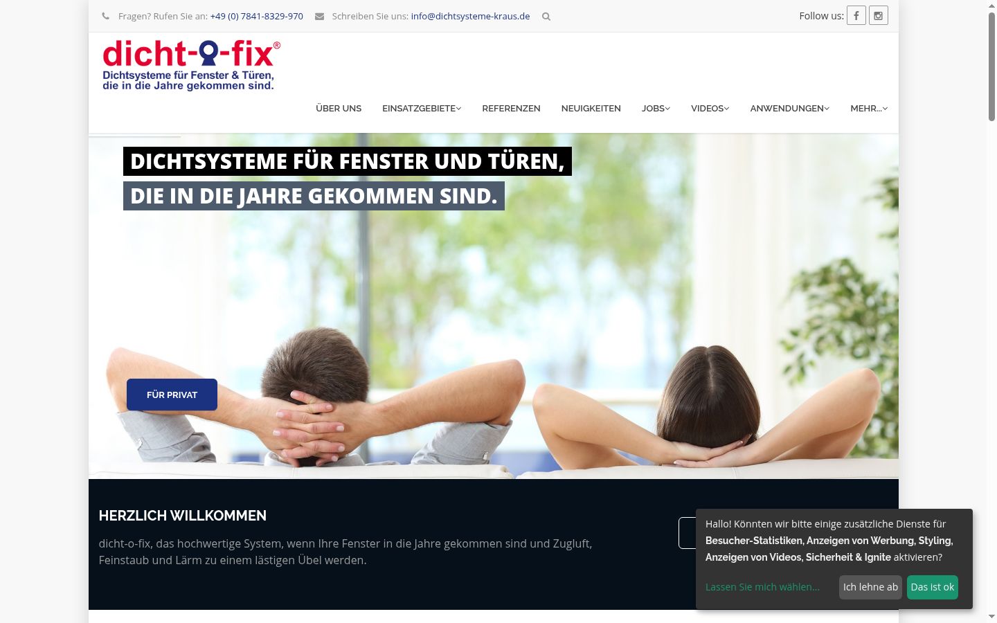 Screenshot del banner di consenso mostrato prima di qualsiasi interazione