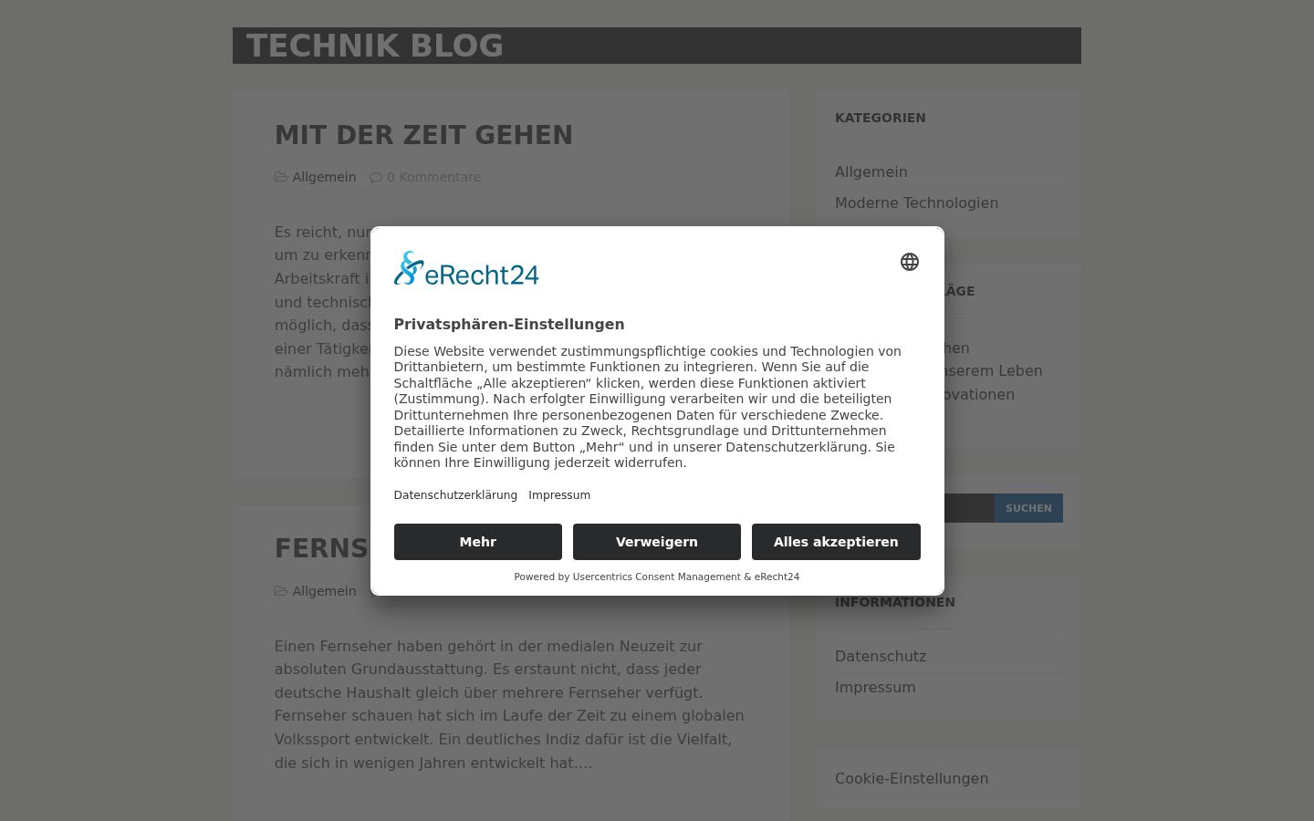 Screenshot of the consent banner shown before any interaction