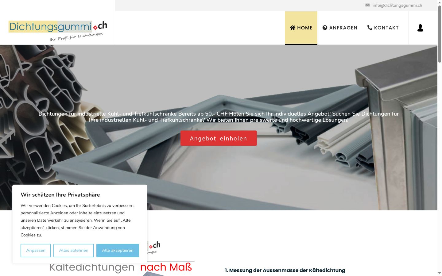 Screenshot del banner di consenso mostrato prima di qualsiasi interazione