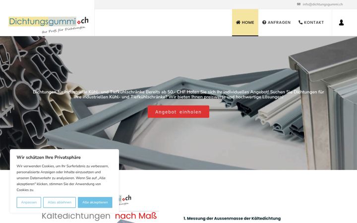 Screenshot of dichtungsgummi.ch