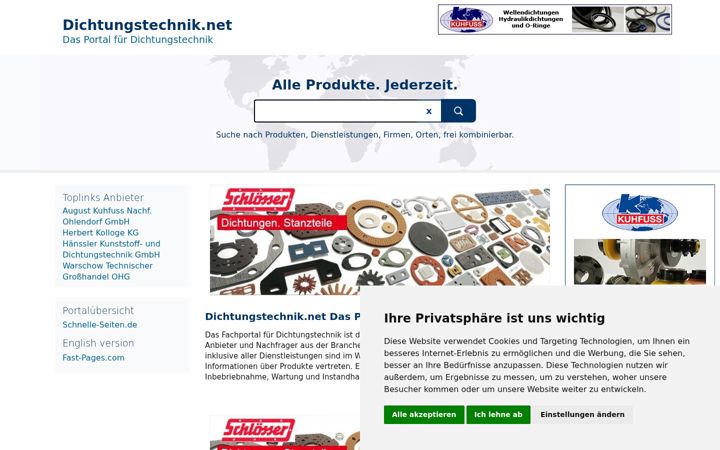 Екранна снимка на dichtungstechnik.net