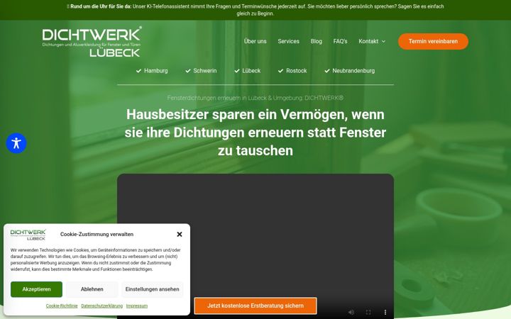 Snímek obrazovky dichtwerk-luebeck.de