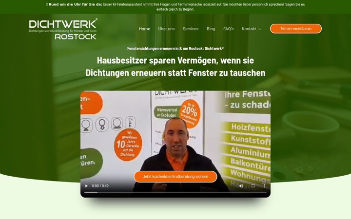 Snímek obrazovky dichtwerk-rostock.de