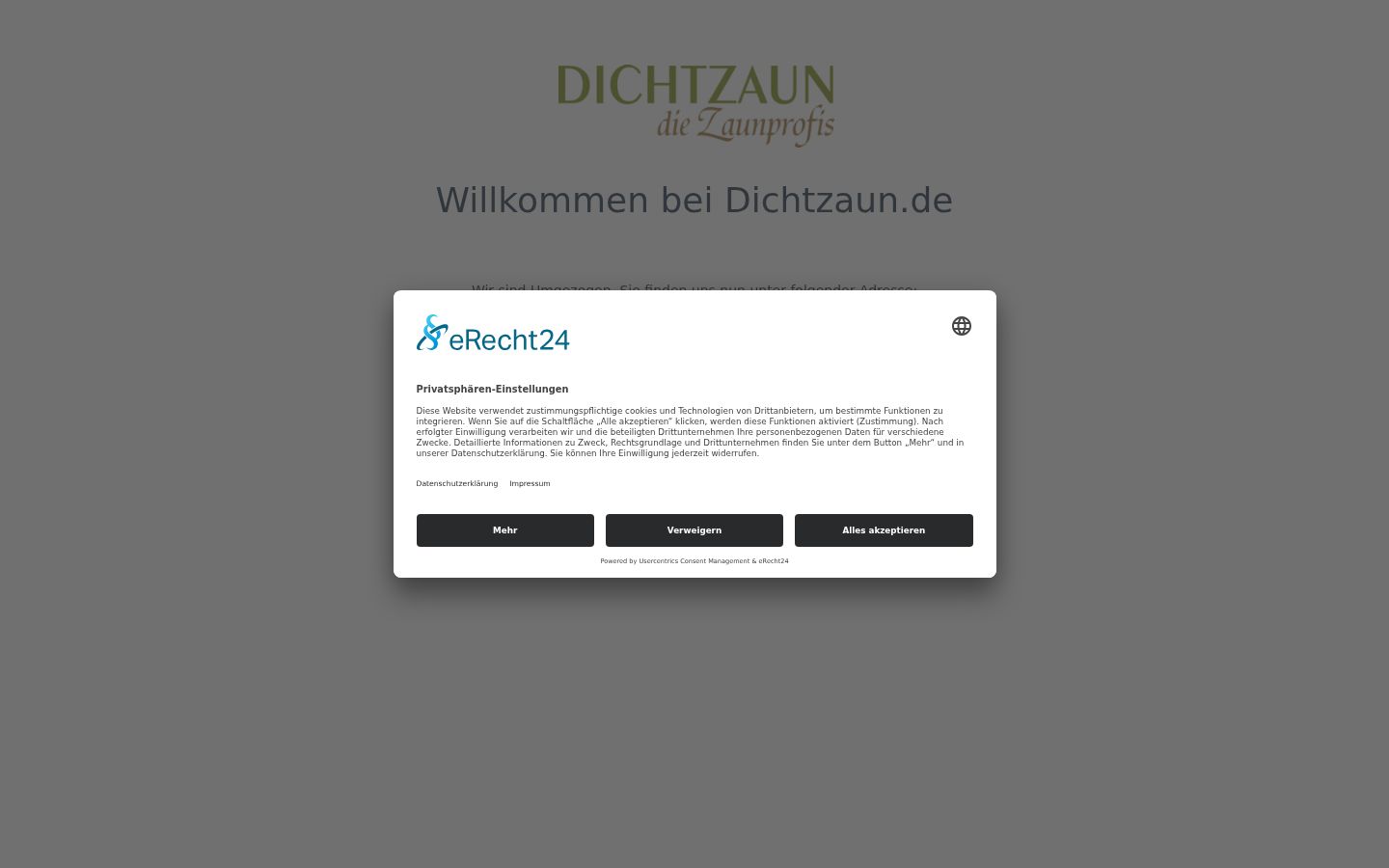 Screenshot of the consent banner shown before any interaction