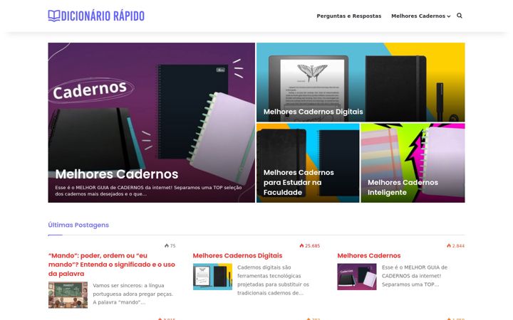 Screenshot stránky dicionariorapido.com.br