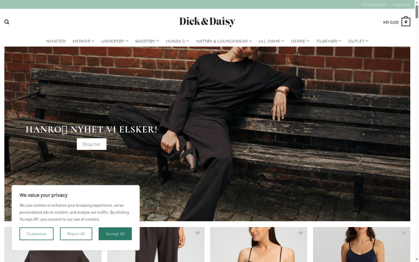 Screenshot of the consent banner shown before any interaction