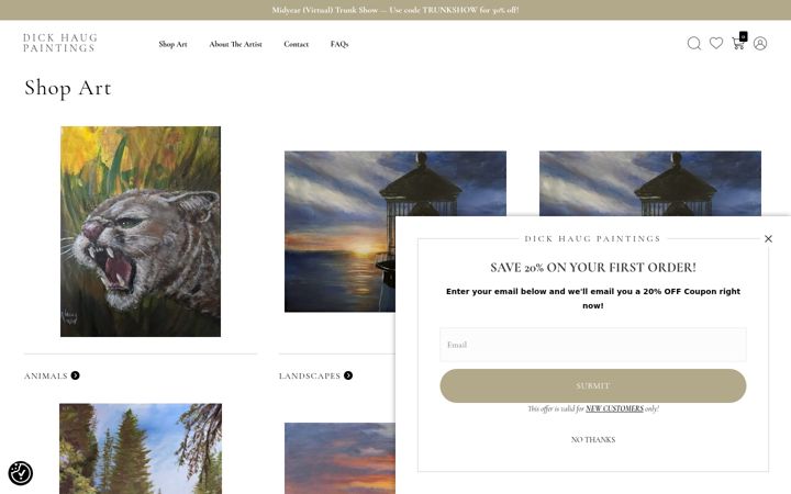 Screenshot of dickhaugpaintings.com