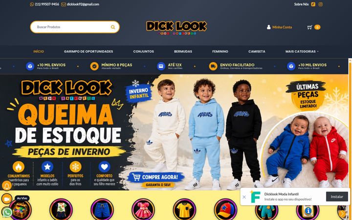 Screenshot stránky dicklook.com.br