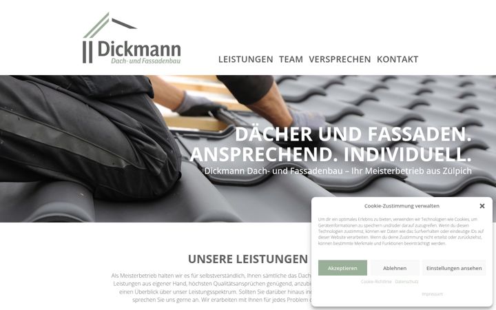 Screenshot of dickmann-dach.de