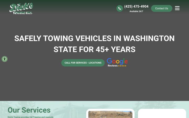 Screenshot of dicks-towing.com