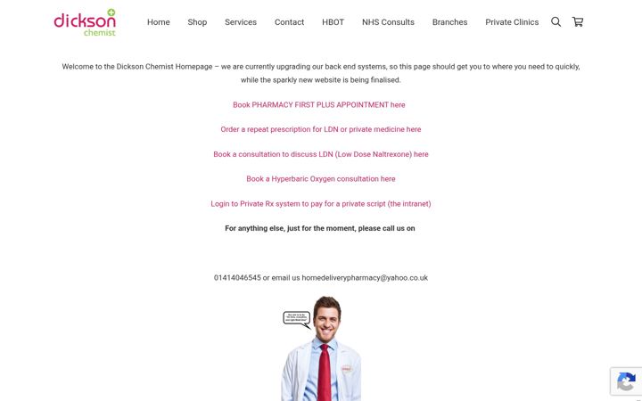 Screenshot of dicksonchemist.co.uk