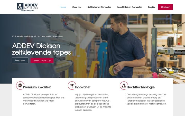 Ekrano kopija dicksonholland.nl