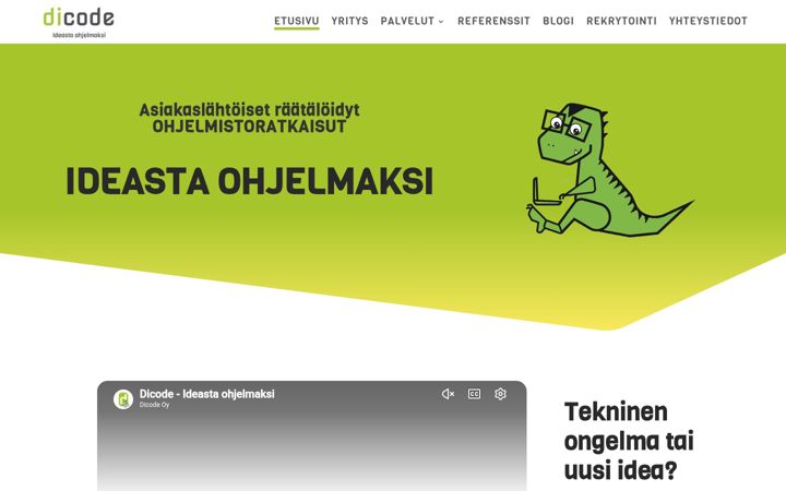 Skærmbillede af dicode.fi
