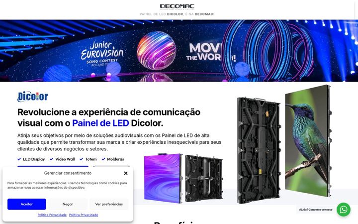 Screenshot stránky dicolorled.com.br