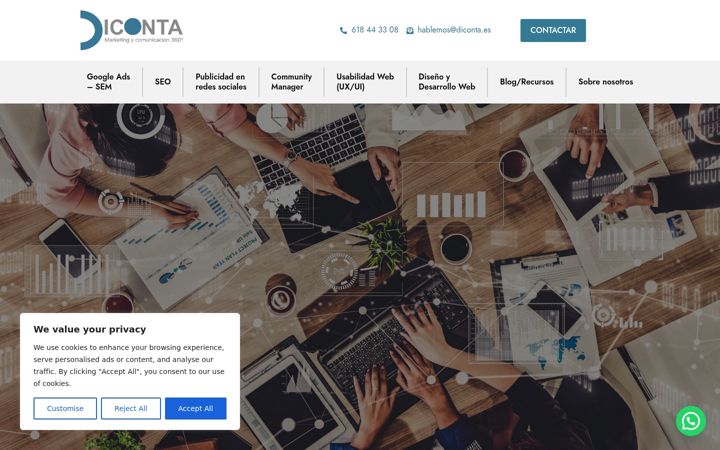 Screenshot van diconta.es