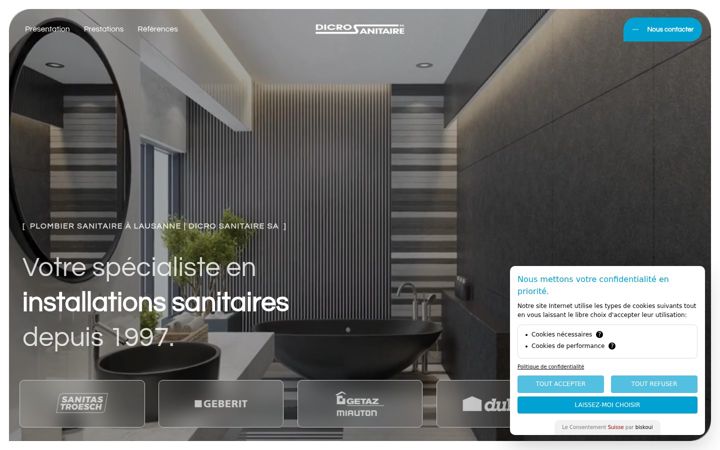Screenshot of dicro-sanitaire.ch