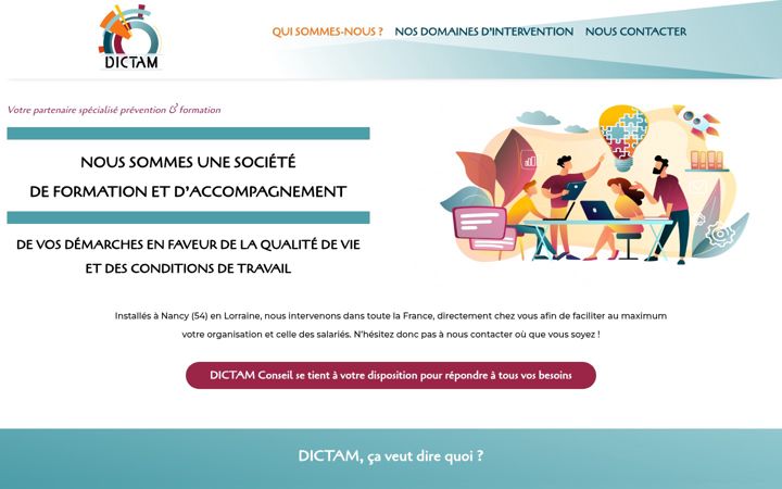 Екранна снимка на dictam-conseil.fr