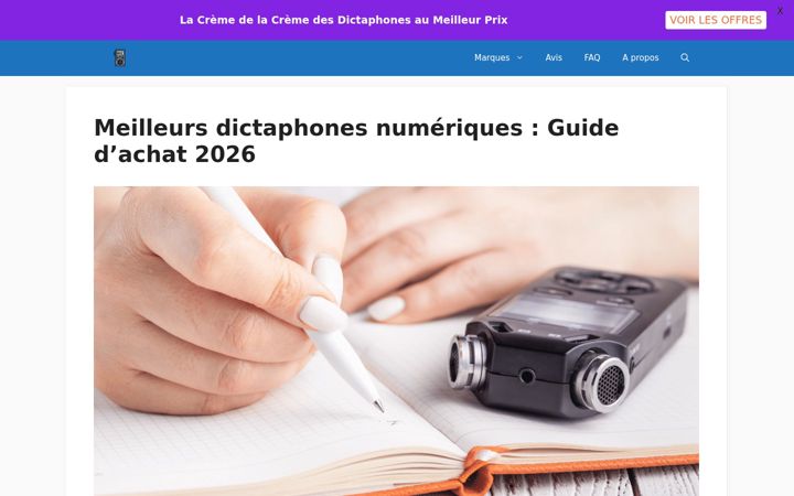 Екранна снимка на dictaphonenumerique.net