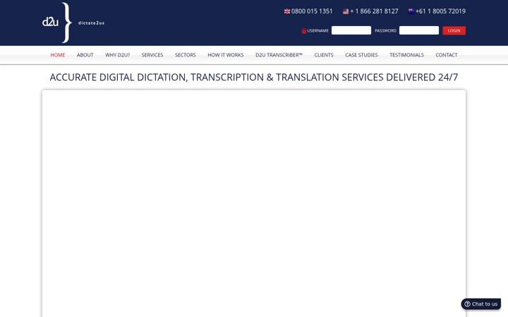 Screenshot of dictate2us.com