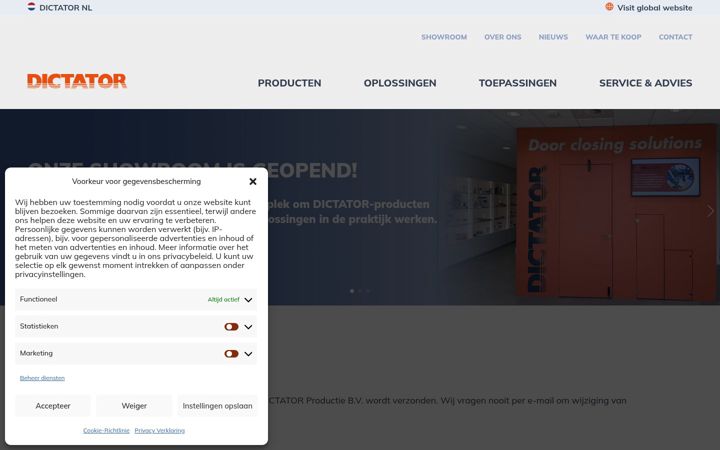 Screenshot of dictator.nl